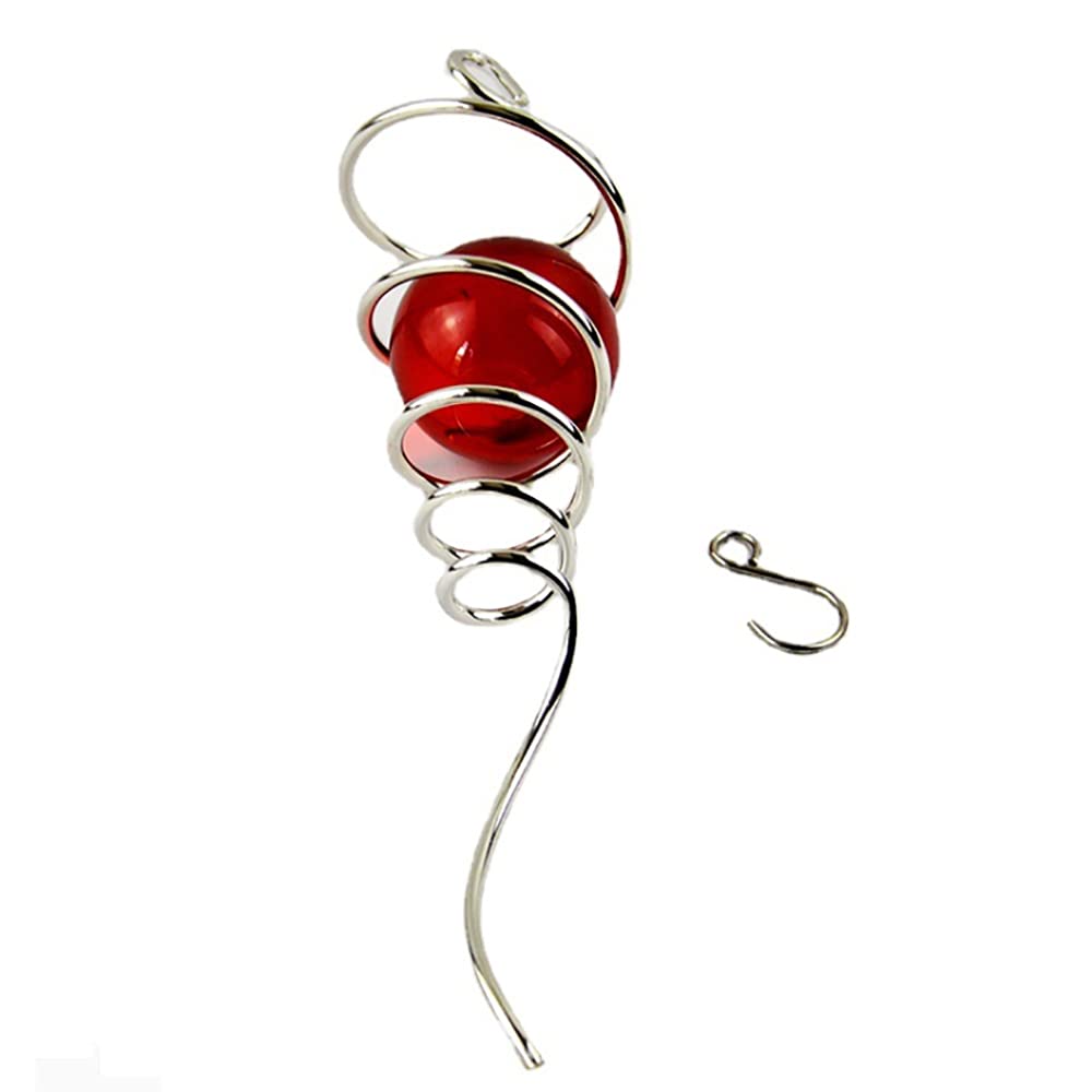 ANCLLO Gazing Ball Spiral Tail Wind Spinner Stabilizer Indoor Outdoor Decoration Glass Ball With Hanging Swivel Hook