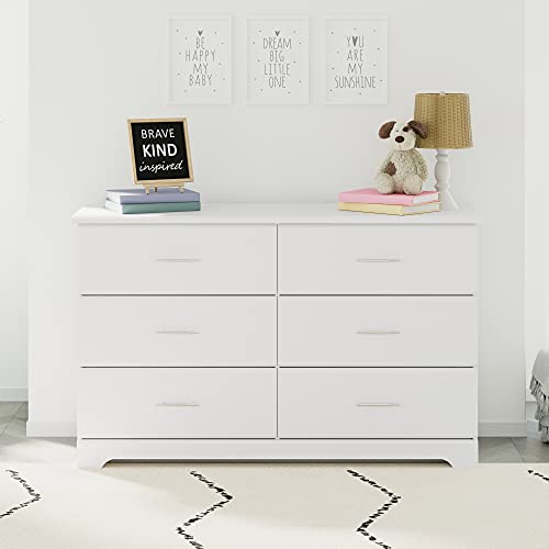 Storkcraft Brookside 6 Drawer Double Dresser (White) GREENGUARD Gold