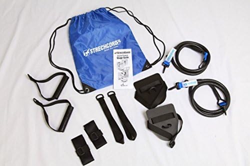 Strechcordz Modular Set ~ Silver 3-8lbs ~ Swimmer's Wet & Dry Land Kit for swimmer's pull, tricep extensions, rowing, overhead raises, proper hip rotation, stroke efficiency