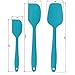 Cooptop Premium Silicone Spatula Set of 3 - Heat Resistant Baking Spoon & Spatulas - Pro Grade Non-stick Silicone with Steel Core(Teal Blue)