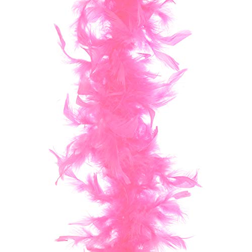 GiftExpress 6’ Medium Weight Chandelle Feather Boa Hollywood Style Costume Accessory Vivid Solid Color (Pink)