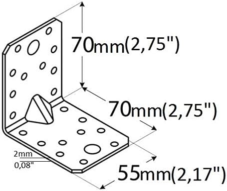 Corner Braces Brackets Plates, Heavy Duty Wooden Angle - Image 3