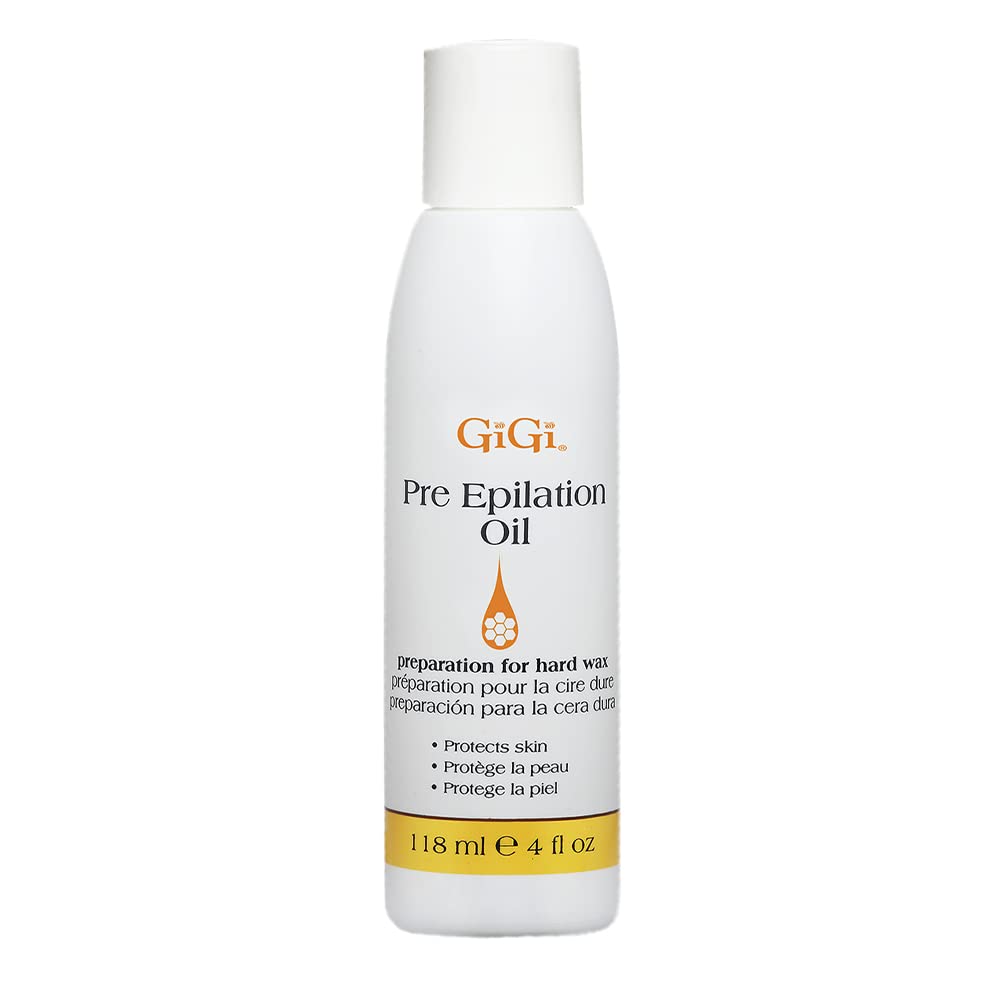 GiGi Pre Epilation Oil - Allows For Easier & More Effective Waxing While Protecting & Conditioning Skin - Preparation for Hard Wax - 118ml