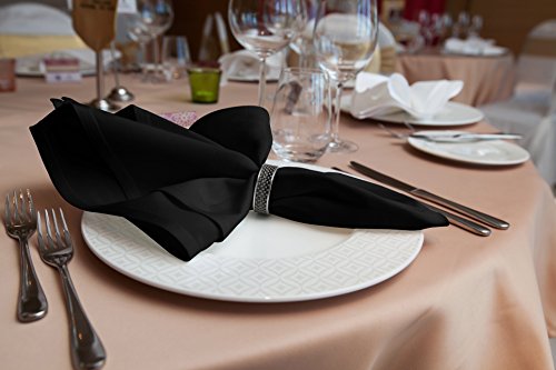 image for ZOYER Cotton Dinner Napkins - 12 Pack (18x18 Inch) Poly Cotton Soft Re