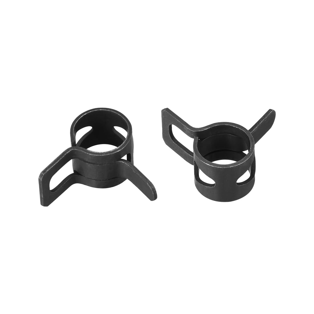 uxcell Steel Band Clamp 8mm Inner Dia Fit 8.5-9.2mm OD Hose Spring Band Type Action Fuel Line Silicone Tube Clip Clamp Black 30Pcs