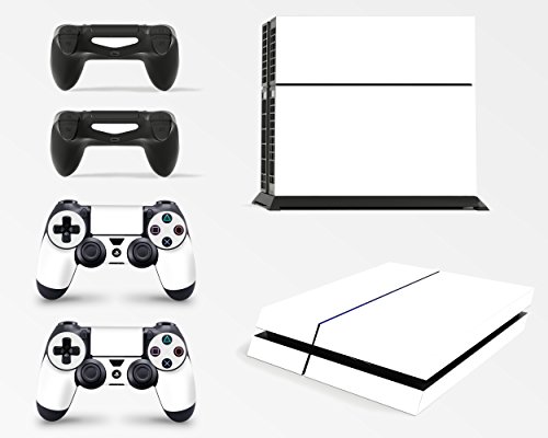 PS4 Console White Colour Skin Decal Vinal Sticker + 2 Controller Skins Set