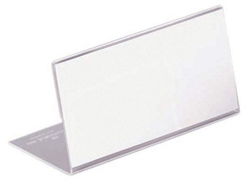 Durable 805519 Table Name Plate L-Stand (acrylic, 52 x 100 mm) 10 pieces, transparent