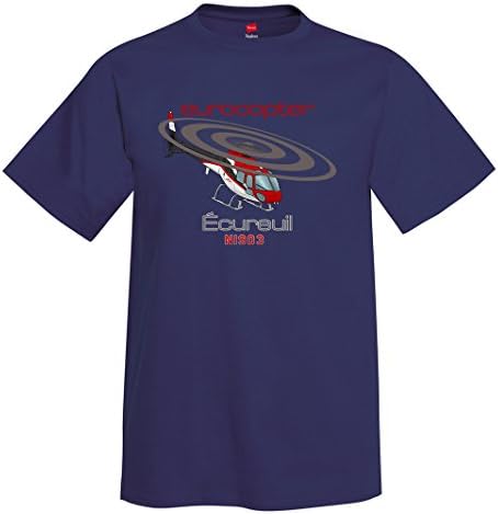 Eurocopter AS350 Ecureuil Custom Helicopter T-Shirt - Personalized with Your N# Navy/M
