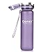 Gonex Sports Tritan Water Bottle 32oz 1000ml, Leak Proof Flip Top Lid, Opens with 1-Click, Eco Friendly BPA-Free Plastic for Gym, Yoga, Running, Outdoors, Cycling, and Camping (Purple)