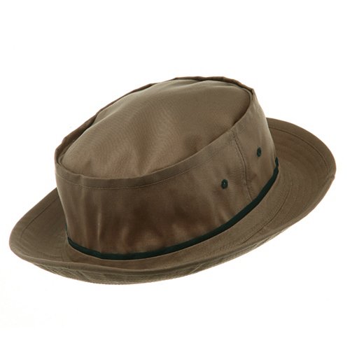 Big Size Roll Up Bucket Hat - Khaki With Dk Green M-L