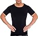 LISH Men's Slimming Light Compression Crew Neck Shirt - Short Sleeve Body Shaper T-Shirt For Gynecomastia, Weight Loss by