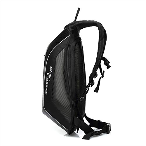 Bulary 30L Carbon Fiber Motorcycle Backpack Waterproof Hard Shell Backpack,Motorbike Helmet Backpack Waterproof Large Capacity,Riding Laptop Bag for Travelling Camping Cycling Storage Bag