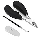 DayBuy Cuticle Nippers Professional Toenail Clippers Nail Set Trimmer Stainless Steel For Ingrown Nail Thick Nail Feet Beauty Tools with Soft Grip Rubber Handle Pediatric Care (Fingernail &Toenail)