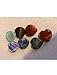 AMOYSTONE 7pcs Heart Stones Reiki Healing Chakra Natural Crystal Tumbling Puffy Heart Stone 30mm for Balancing Meditation Making Pendant