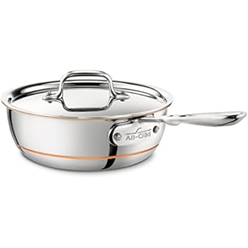 All-Clad 6212 SS Copper Core Stainless Steel Saucier Pan Cookware, 2-Quart, Copper