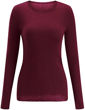 SSeary Women Crewneck Basic Lightweight Cozy Cashmere Knit Pullover Sweater(Deep-Wine red,M)