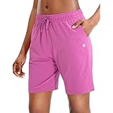 G Gradual Women's Bermuda Shorts - 7" Inseam, Jersey Fabric, Deep Pockets, Drawstring Waist For Lounge & Athletic Wear