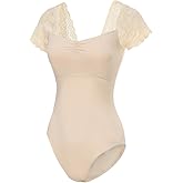 Lanbodance Women's Short Sleeve Leotards for Ballet Dance Adult Ballerina Dance Costume