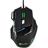 Sea Wit RGB USB Wired Gaming Mouse Up to 3200DPI,4 DPI Adjustment Levels and 3000FPS,7 Buttons,Colorful Breathing LED ,Skin-friendly Material,4.9ft（1.5m）Full Copper Braided Wire, for PC/Laptop