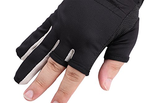 Men Fisherman Fishing Gloves 3 Cut Fingers Fish Gloves Summer Sun Protection Gloves Non-slip Driving Cycling Mitten Breathable Sunblock Outdoor Sport Glove for Boating Sailing Hunting Riding Men Women - Thumbnail 4