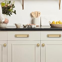 khtumeware 10 Pack 1-1/4 inch Brushed Brass Cabinet