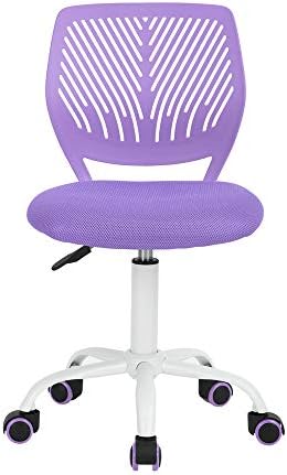 LeMonde Office Chair Student Task Chair Adjustable Swivel Desk Chair with Plastic Mesh Seat and Metal Feet Purple