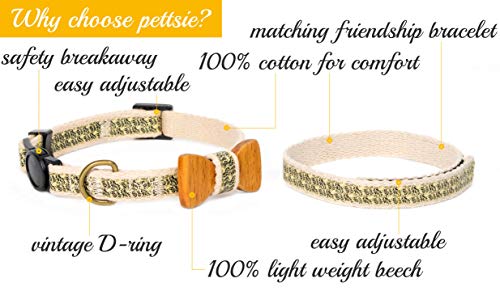 Pettsie Breakaway Cat Collar Bowtie and Friendship Bracelet, Gift Box Included, Durable 100% Cotton, - //coolthings.us