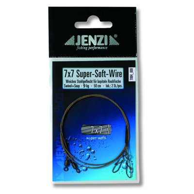 Jenzi Steel Wire Leader 7x7 with swivel and snap 50cm, 9kg