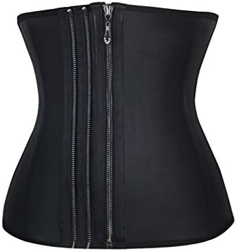 CIDEARY Women's Latex Rubber Shaper Zippier Corset Shapewear Bodysuit Waist Cincher,S