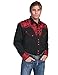 Scully Men's Crimson Floral Embroidery Retro Western Shirt Crimson XX-Large