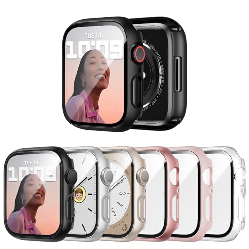 JERXUN 6 Pack Case with Tempered Glass Screen