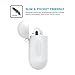 PodSkinz AirPods 2 & 1 Case [Front LED Visible] Protective Silicone Cover and Skin Compatible with Apple AirPods (Without Carabiner, White)