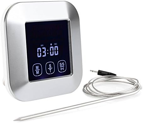 Oven Thermometer / Deallink Digital LCD Touchscreen Food Thermometer Timer 2 in 1 with Stand / Kitchen Cooking Meat Thermometer for Roast, BBQ, Grill, Poultry and Meat Smoker