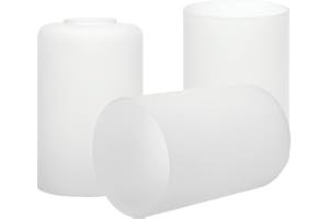 GoldSwift 3 Pack Clear Frosted Glass Replacement Globe & Shade for Light Fixtures, 6" Tall, Soft Light Cylinder Glass Lamp Cover for Chandelier Pendant Wall Sconces, 1-5/8 inch Fitter