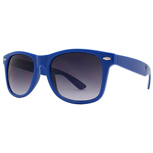 Wayfarer Sunglasses for Men Women tortoise Mirror Retro Vintage Black Lens Police Pilot Style New Black Shades (Wayfarer, Blue)