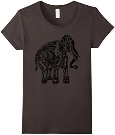 Women's Woolly Mammoth Shirt Dinosaur Skeleton Paleontologist Tee XL Asphalt