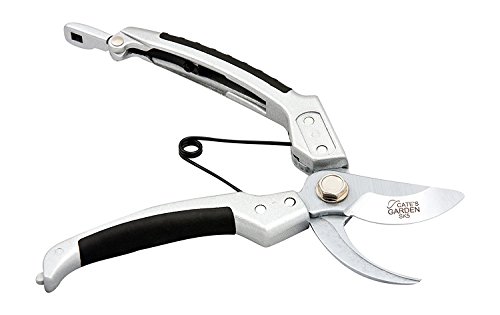 Cate's Garden Bypass Pruning Shears 8” Premium Hand Pruner - Heavy Duty SK5 High Carbon Blades – Ergonomic Angled Design for Pain-Free Cutting