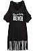 Womens Letters Print Baggy Swimwear Bikini Cover-ups Beach Dress(One Size,BB-Black)