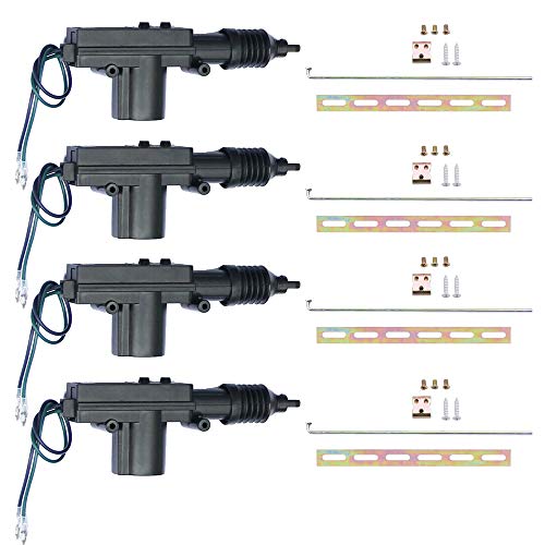 ESUPPORT Black Car Plastic Universal Heavy Duty Power Door Lock Actuator 2 Wire 12V Pack of 4