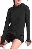 EVELUST Womens Breathe Pullover Hoodie,Soft Light Weight Long Sleeves Gym Workout Jersey Shirt