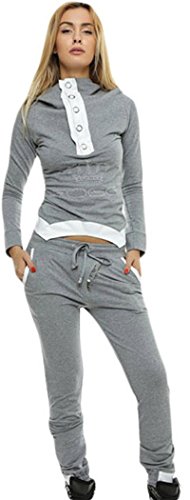 Christmas Peggynco Womens Gray Street Fashion Hooded Jogging Suit