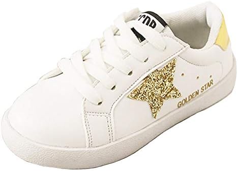 Daclay キッズ シューズ ボーイズ ガールズ スニーカー 星 ソフトボトム カジュアル 女の子 滑り止め 男の子 白い靴