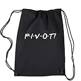 Backpack Pivot Friends Black Drawstring Backpack