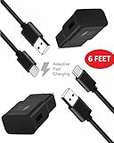 Samsung Galaxy S8 Plus Charger! Adaptive Fast Charger Type-C Cable {2 Wall Chargers + 2 Type-C Cables} - By Boxgear 6 Feet