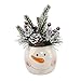 Flora Bunda Artificial Plant Holiday Christimas Xmas Arrangement in Ceramic Snowman Pot