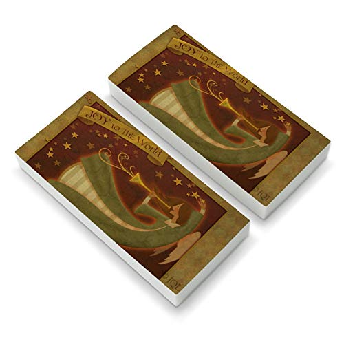 Christmas Holiday Joy to The World Angel Eraser Set of 2