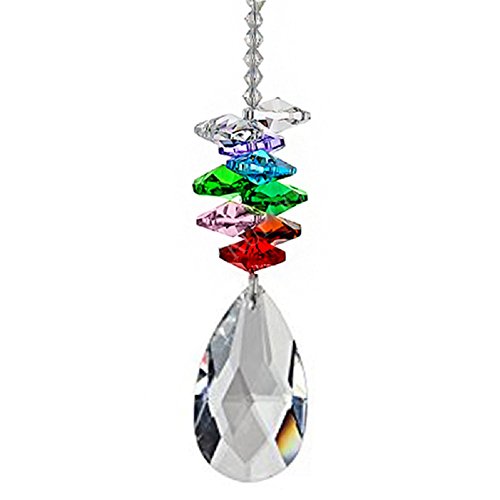 KUPOO Glass Crystal Ball Prism Rainbow Maker Chakra Hanging Suncatcher Window Sun Cacther for Gift Pack of 3ï¼ŒRainbow Suncatcher (3pcs Multi)