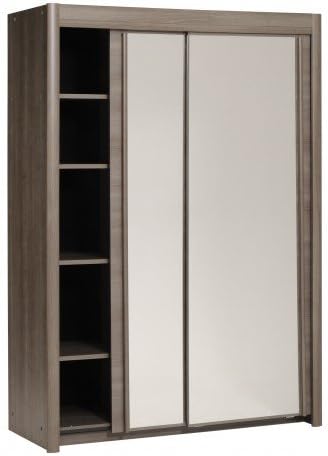 Armoire Carla 156cm Noyer Silver 2 Portes Coulissantes Amazon Fr Cuisine Maison