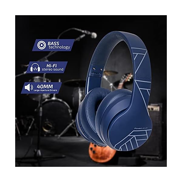 PowerLocus-P6-Bluetooth-Headphones-Over-Ear-Wireless-Headphones-Super-Bass-Hi-Fi-Stereo-Sound-20Hrs-Battery-LifeSoft-Earmuffs-Headphones-with-Mic-Voice-Assistant-for-iPhoneAndroidLaptopsPCTV PowerLocus P6 Bluetooth Headphones Over Ear, Wireless Headphones, Super Bass Hi-Fi Stereo Sound, 20Hrs Battery Life,Soft…