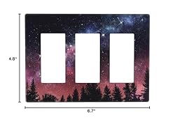 Forest Starry Night Sky Galaxy 3 Gang Triple